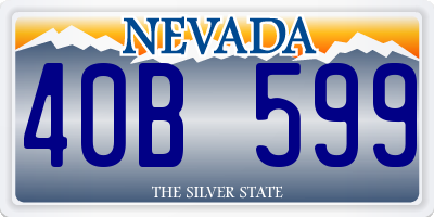 NV license plate 40B599