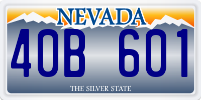 NV license plate 40B601