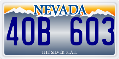 NV license plate 40B603