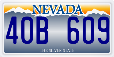 NV license plate 40B609
