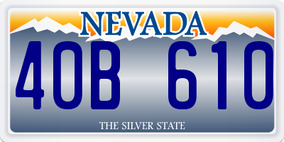 NV license plate 40B610