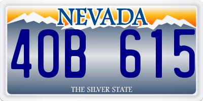 NV license plate 40B615