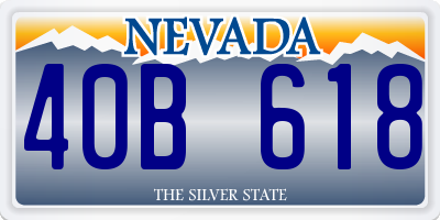 NV license plate 40B618