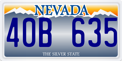 NV license plate 40B635