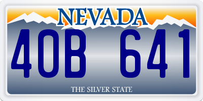 NV license plate 40B641