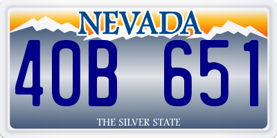 NV license plate 40B651
