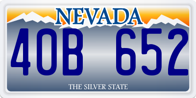 NV license plate 40B652