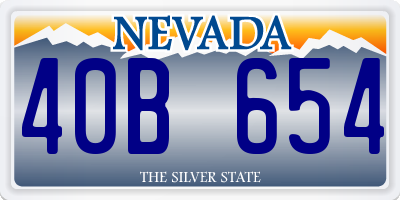 NV license plate 40B654