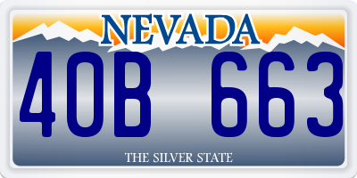 NV license plate 40B663