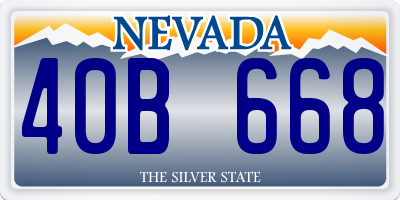 NV license plate 40B668