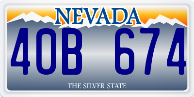 NV license plate 40B674