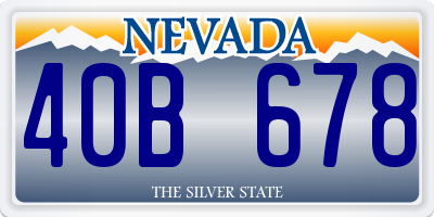 NV license plate 40B678