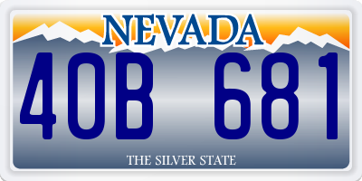 NV license plate 40B681