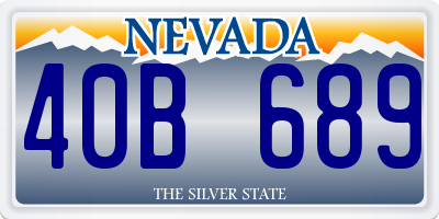 NV license plate 40B689