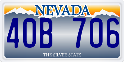 NV license plate 40B706