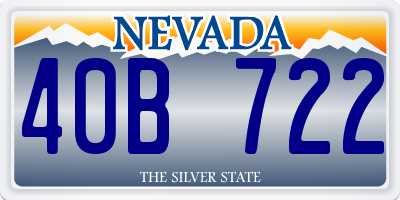 NV license plate 40B722