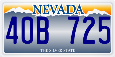 NV license plate 40B725
