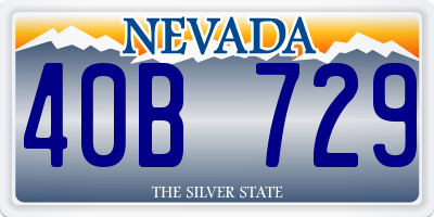NV license plate 40B729