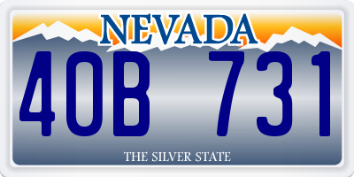 NV license plate 40B731