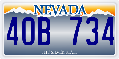 NV license plate 40B734