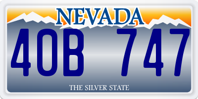 NV license plate 40B747