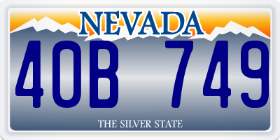 NV license plate 40B749