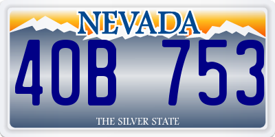 NV license plate 40B753