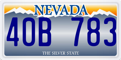 NV license plate 40B783