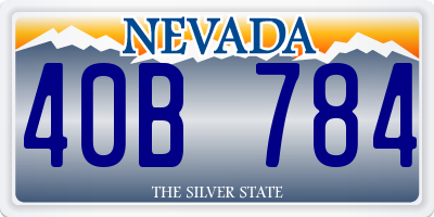 NV license plate 40B784