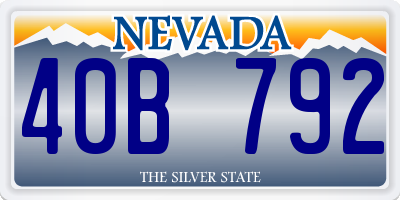 NV license plate 40B792