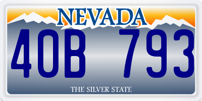 NV license plate 40B793