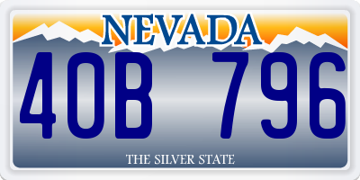 NV license plate 40B796