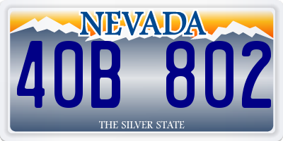 NV license plate 40B802