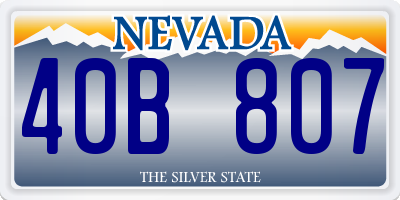 NV license plate 40B807