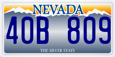 NV license plate 40B809