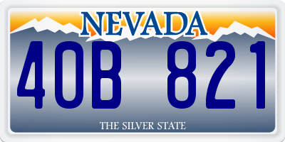 NV license plate 40B821