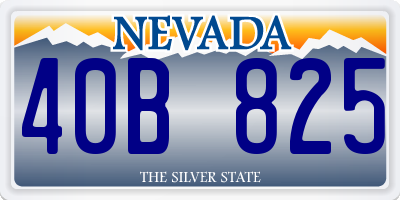 NV license plate 40B825