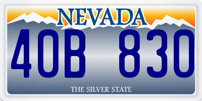 NV license plate 40B830