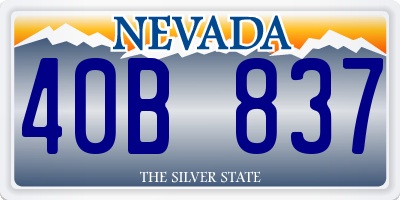NV license plate 40B837