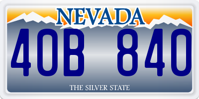 NV license plate 40B840