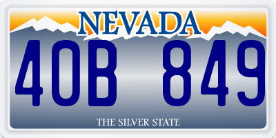 NV license plate 40B849