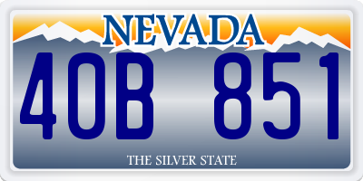 NV license plate 40B851