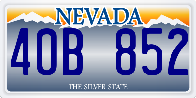 NV license plate 40B852