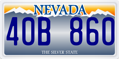 NV license plate 40B860