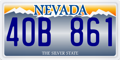 NV license plate 40B861