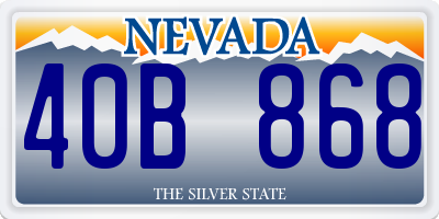 NV license plate 40B868
