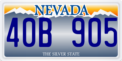 NV license plate 40B905