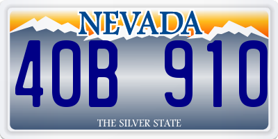 NV license plate 40B910