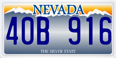 NV license plate 40B916