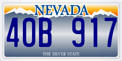 NV license plate 40B917